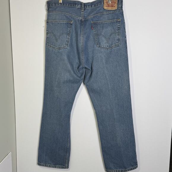 Levi’s 505 Men’s Jeans 36x30 Blue Regular Fit Straight Leg Denim Made in Lesotho - Picture 6 of 12